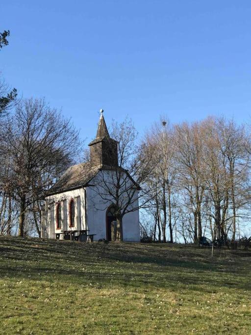 Eifelhausaufzeit-Vulkaneifel-Architekten-Chalet Mit Sauna Im Vulkankrater Immerath Exteriör bild