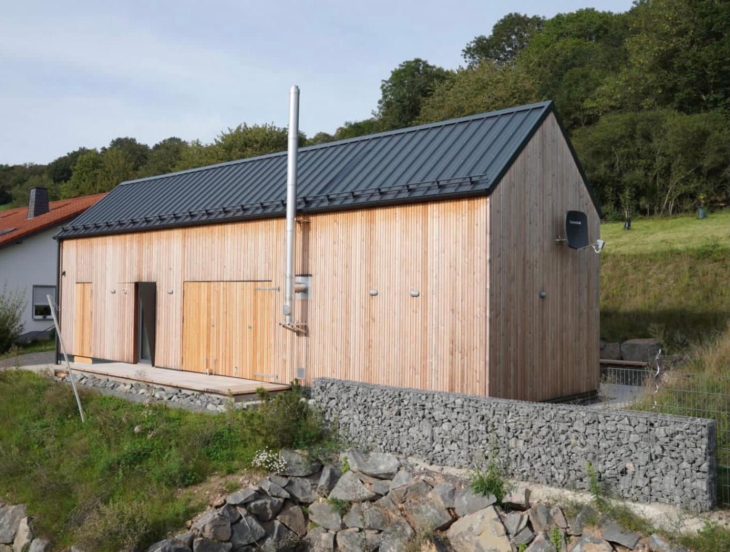 Eifelhausaufzeit-Vulkaneifel-Architekten-Chalet Mit Sauna Im Vulkankrater Immerath Exteriör bild